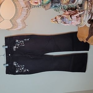 WHBM jewel black flare jeans